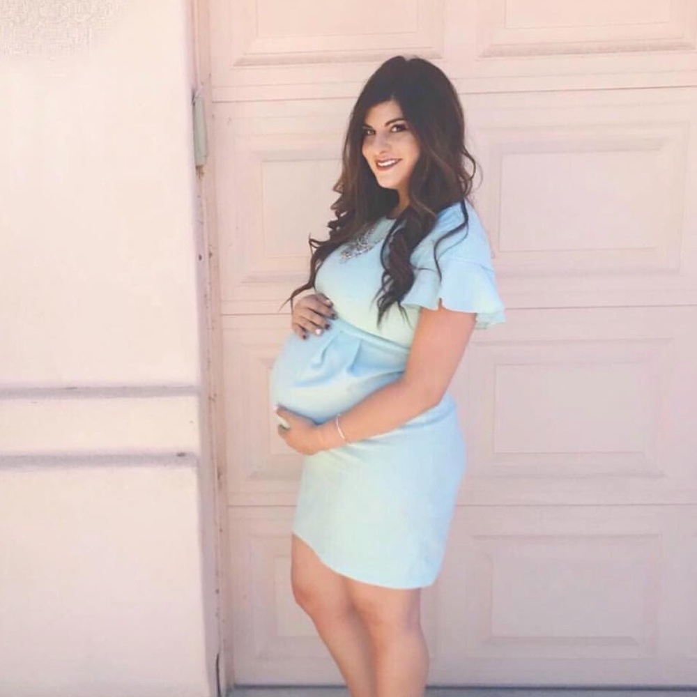 ASOS Maternity Baby Blue Ruffle Baby Doll Dress